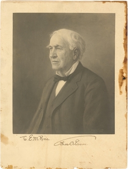 Thomas Edison Signed & Inscribed 9x12 Photo (JSA)